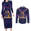 NRL Storm Christmas Custom Couples Matching Long Sleeve Bodycon Dress and Long Sleeve Button Shirt Minimalism Style