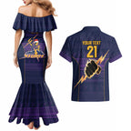 NRL Storm Christmas Custom Couples Matching Mermaid Dress and Hawaiian Shirt Minimalism Style