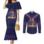 NRL Storm Christmas Custom Couples Matching Mermaid Dress and Long Sleeve Button Shirt Minimalism Style