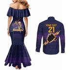 NRL Storm Christmas Custom Couples Matching Mermaid Dress and Long Sleeve Button Shirt Minimalism Style