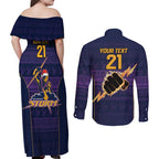 NRL Storm Christmas Custom Couples Matching Off Shoulder Maxi Dress and Long Sleeve Button Shirt Minimalism Style