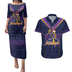 NRL Storm Christmas Custom Couples Matching Puletasi and Hawaiian Shirt Minimalism Style