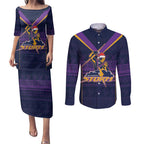 NRL Storm Christmas Custom Couples Matching Puletasi and Long Sleeve Button Shirt Minimalism Style