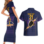 NRL Storm Christmas Custom Couples Matching Short Sleeve Bodycon Dress and Hawaiian Shirt Minimalism Style