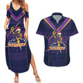 NRL Storm Christmas Custom Couples Matching Summer Maxi Dress and Hawaiian Shirt Minimalism Style