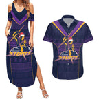 NRL Storm Christmas Custom Couples Matching Summer Maxi Dress and Hawaiian Shirt Minimalism Style
