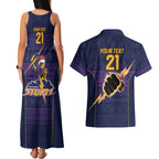 NRL Storm Christmas Custom Couples Matching Tank Maxi Dress and Hawaiian Shirt Minimalism Style