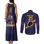 NRL Storm Christmas Custom Couples Matching Tank Maxi Dress and Long Sleeve Button Shirt Minimalism Style