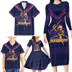 NRL Storm Christmas Custom Family Matching Long Sleeve Bodycon Dress and Hawaiian Shirt Minimalism Style