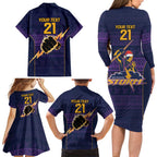 NRL Storm Christmas Custom Family Matching Long Sleeve Bodycon Dress and Hawaiian Shirt Minimalism Style