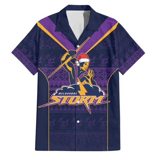 NRL Storm Christmas Custom Family Matching Mermaid Dress and Hawaiian Shirt Minimalism Style