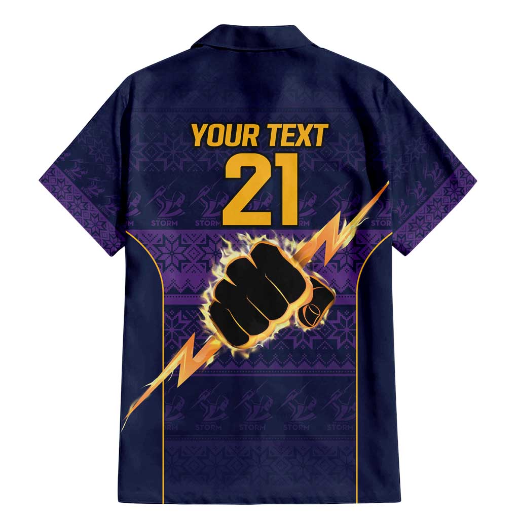 NRL Storm Christmas Custom Family Matching Mermaid Dress and Hawaiian Shirt Minimalism Style