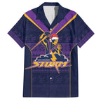 NRL Storm Christmas Custom Family Matching Off The Shoulder Long Sleeve Dress and Hawaiian Shirt Minimalism Style
