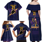 NRL Storm Christmas Custom Family Matching Off Shoulder Maxi Dress and Hawaiian Shirt Minimalism Style