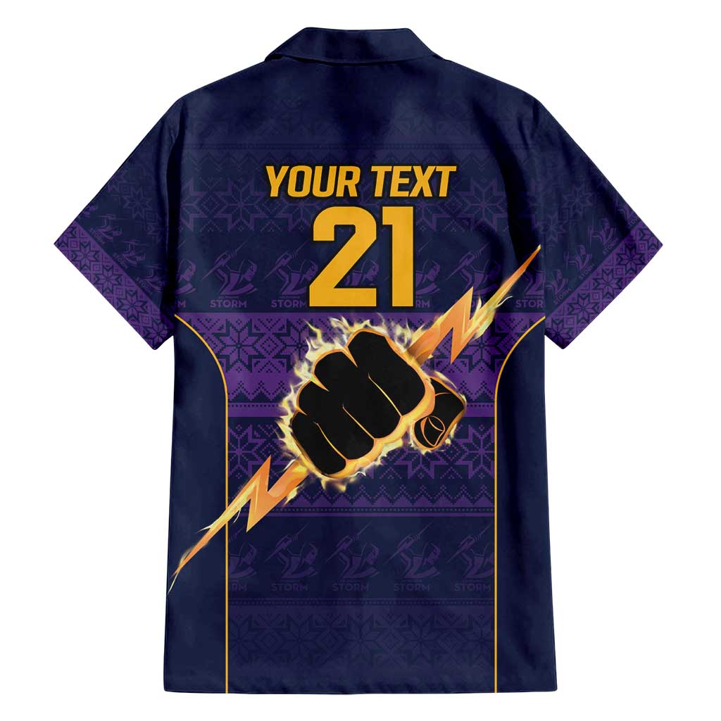 NRL Storm Christmas Custom Family Matching Off Shoulder Maxi Dress and Hawaiian Shirt Minimalism Style