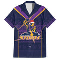 NRL Storm Christmas Custom Family Matching Off Shoulder Short Dress and Hawaiian Shirt Minimalism Style
