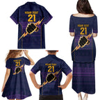 NRL Storm Christmas Custom Family Matching Puletasi and Hawaiian Shirt Minimalism Style