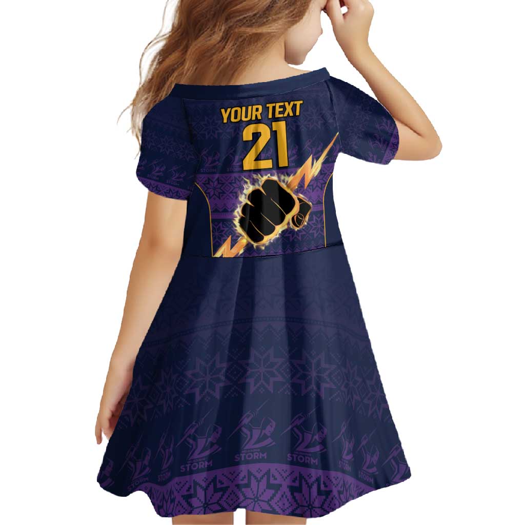 NRL Storm Christmas Custom Family Matching Short Sleeve Bodycon Dress and Hawaiian Shirt Minimalism Style