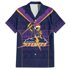 NRL Storm Christmas Custom Family Matching Short Sleeve Bodycon Dress and Hawaiian Shirt Minimalism Style