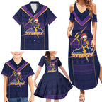 NRL Storm Christmas Custom Family Matching Summer Maxi Dress and Hawaiian Shirt Minimalism Style