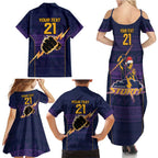 NRL Storm Christmas Custom Family Matching Summer Maxi Dress and Hawaiian Shirt Minimalism Style