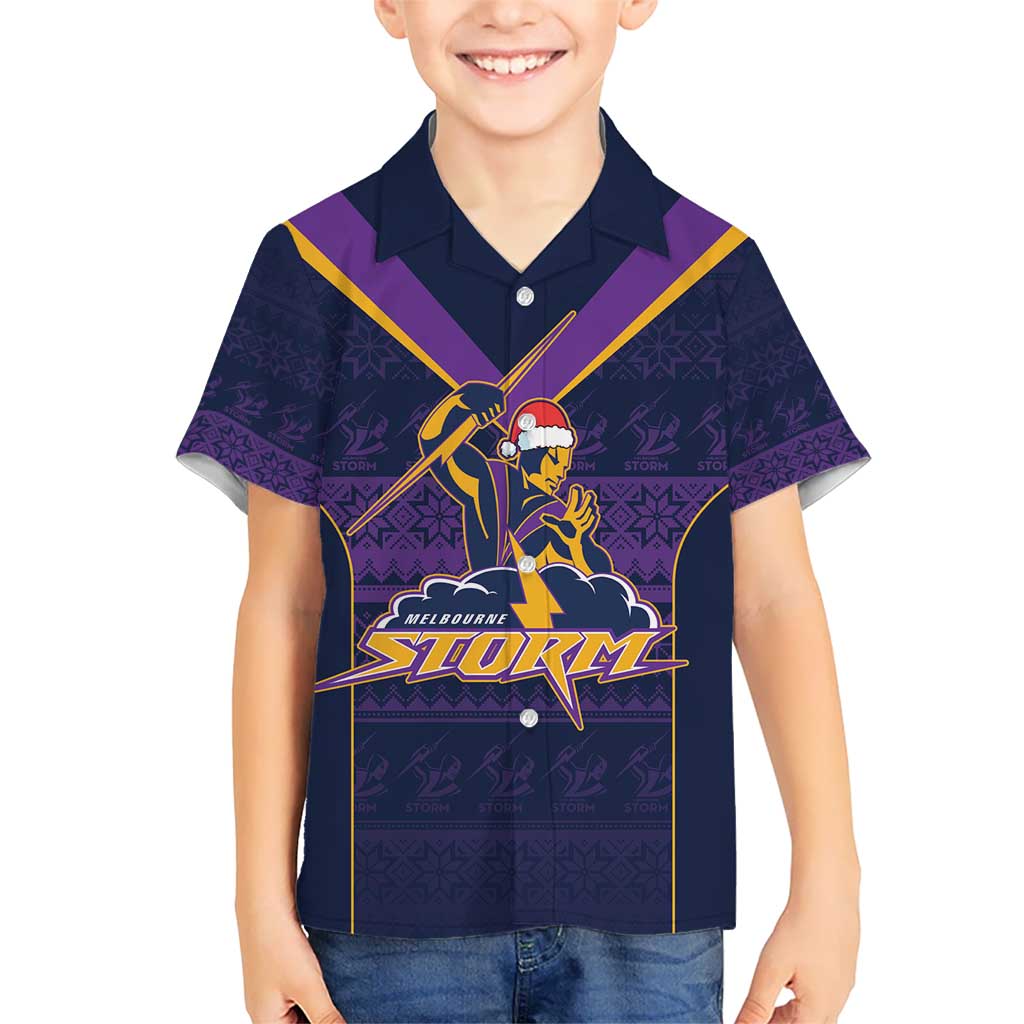 NRL Storm Christmas Custom Hawaiian Shirt Minimalism Style