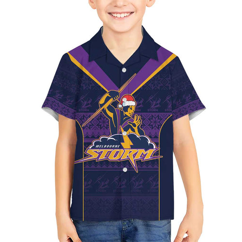 NRL Storm Christmas Custom Hawaiian Shirt Minimalism Style