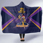 NRL Storm Christmas Custom Hooded Blanket Minimalism Style