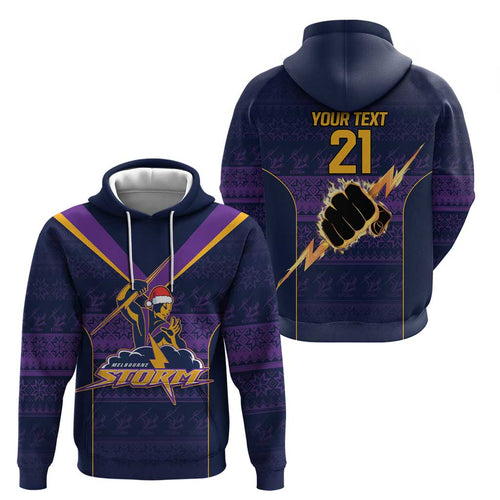 NRL Storm Christmas Custom Hoodie Minimalism Style