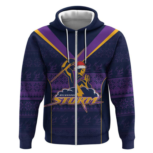 NRL Storm Christmas Custom Hoodie Minimalism Style