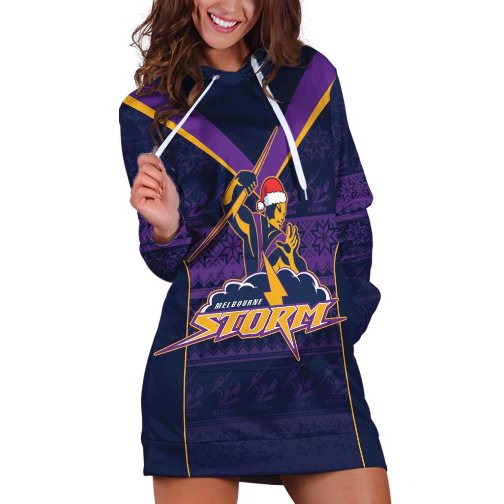 NRL Storm Christmas Custom Hoodie Dress Minimalism Style