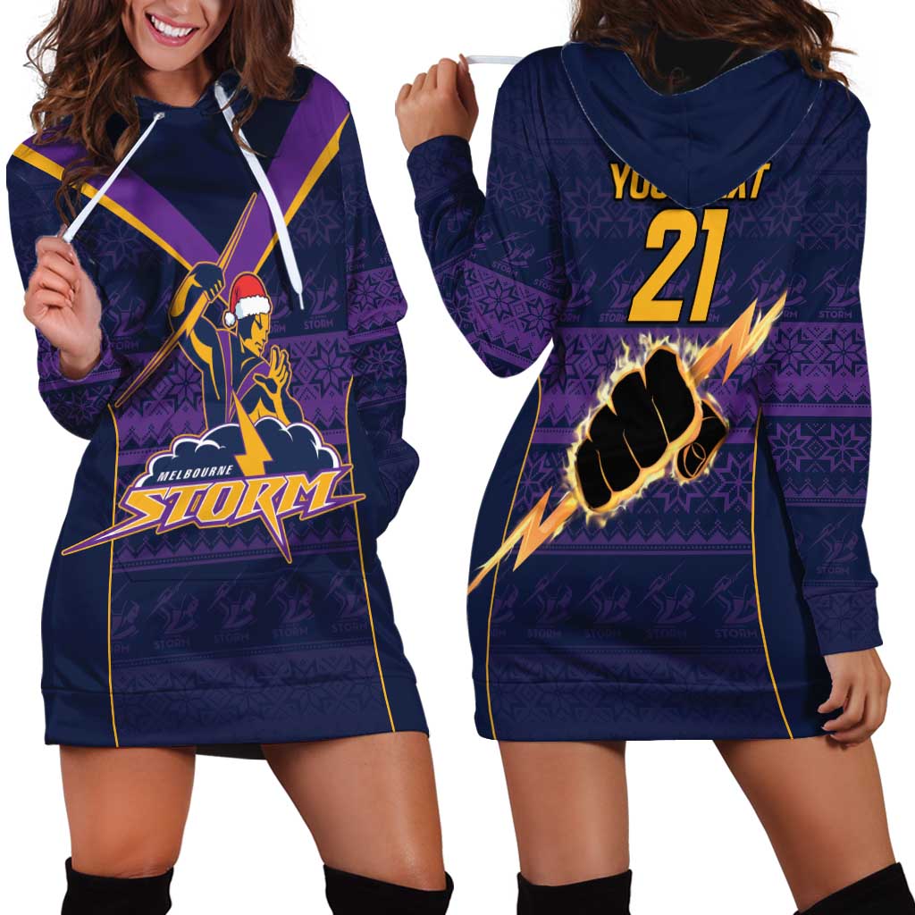 NRL Storm Christmas Custom Hoodie Dress Minimalism Style