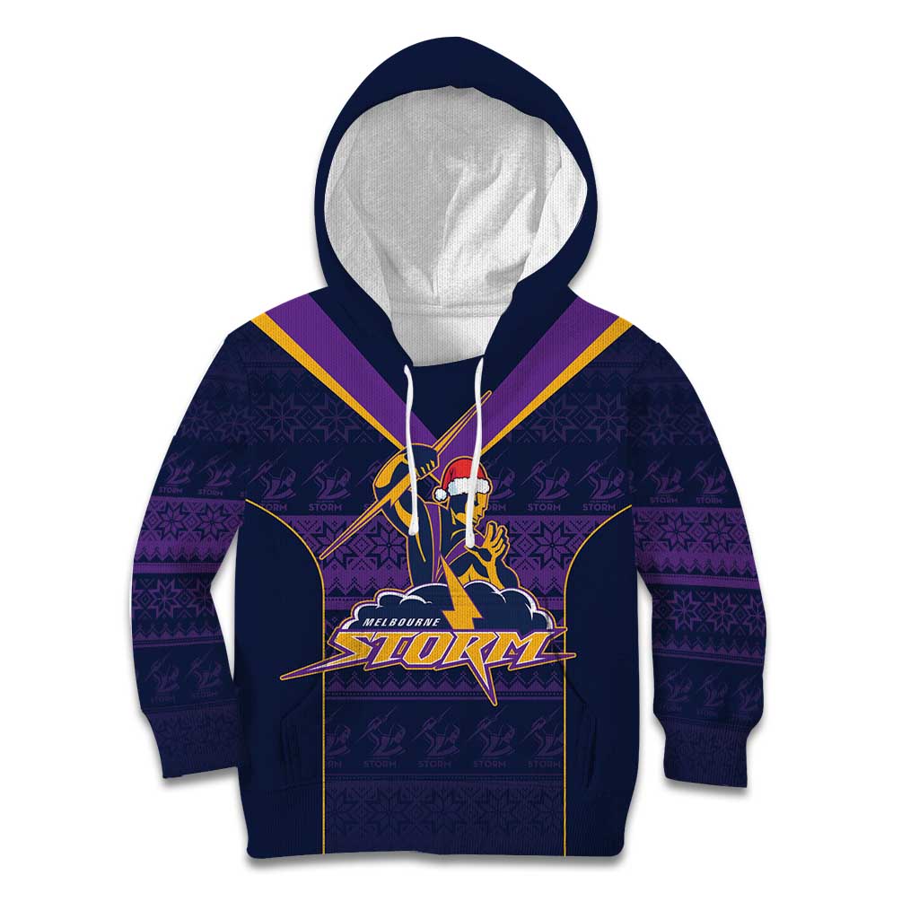 NRL Storm Christmas Custom Kid Hoodie Minimalism Style