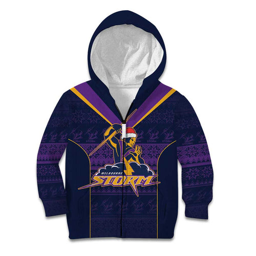 NRL Storm Christmas Custom Kid Hoodie Minimalism Style