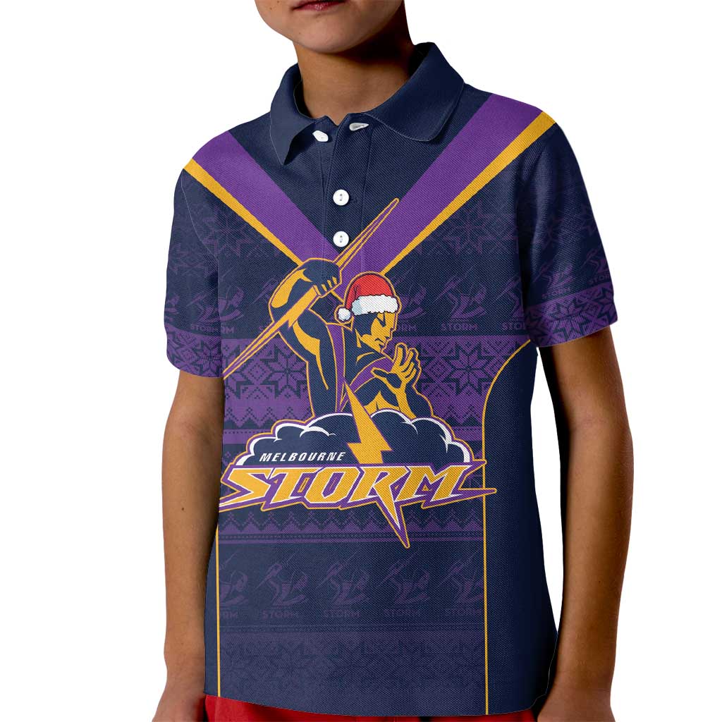 NRL Storm Christmas Custom Kid Polo Shirt Minimalism Style