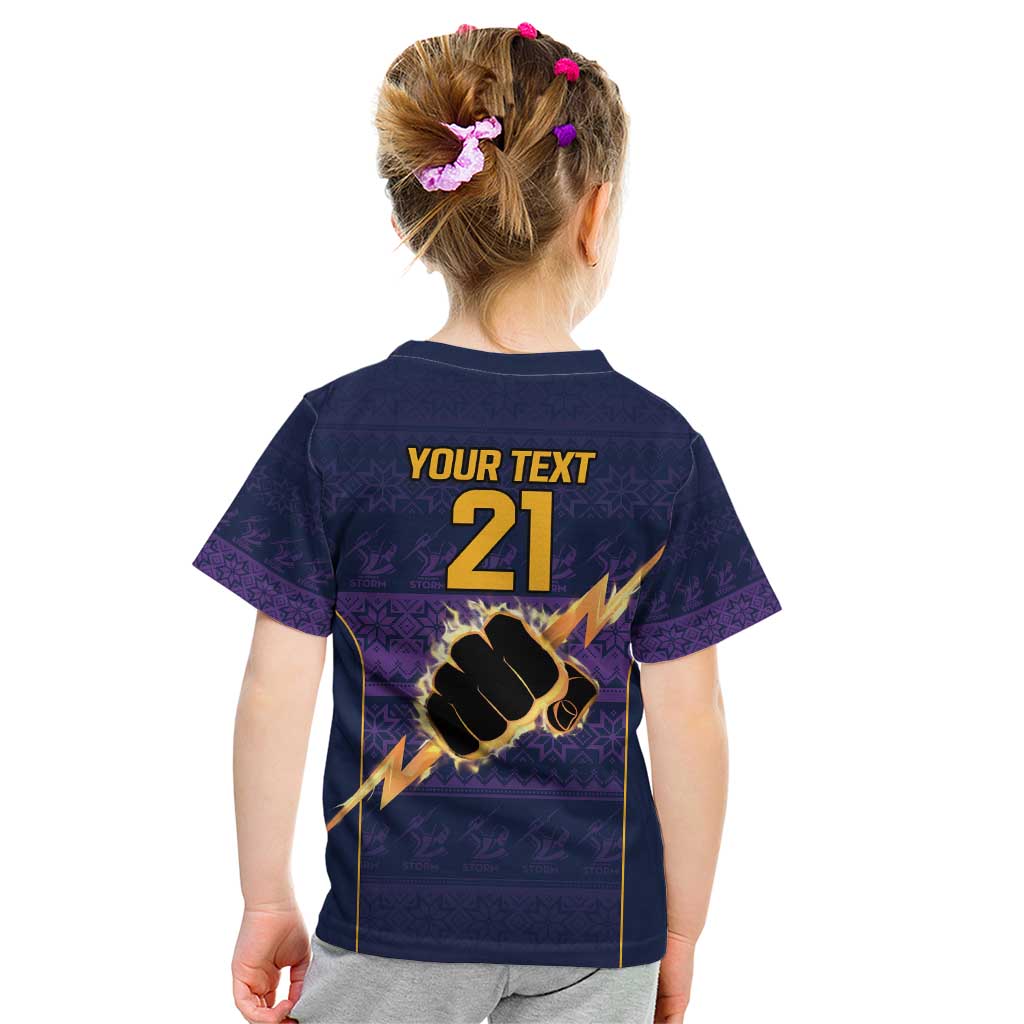 NRL Storm Christmas Custom Kid T Shirt Minimalism Style