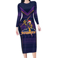 NRL Storm Christmas Custom Long Sleeve Bodycon Dress Minimalism Style