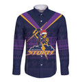 NRL Storm Christmas Custom Long Sleeve Button Shirt Minimalism Style