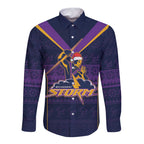 NRL Storm Christmas Custom Long Sleeve Button Shirt Minimalism Style