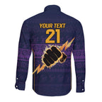 NRL Storm Christmas Custom Long Sleeve Button Shirt Minimalism Style