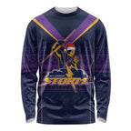 NRL Storm Christmas Custom Long Sleeve Shirt Minimalism Style