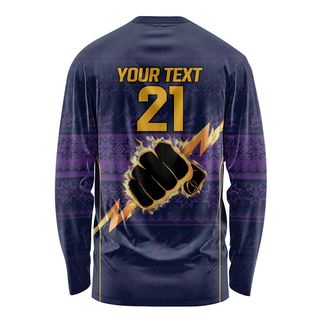 NRL Storm Christmas Custom Long Sleeve Shirt Minimalism Style