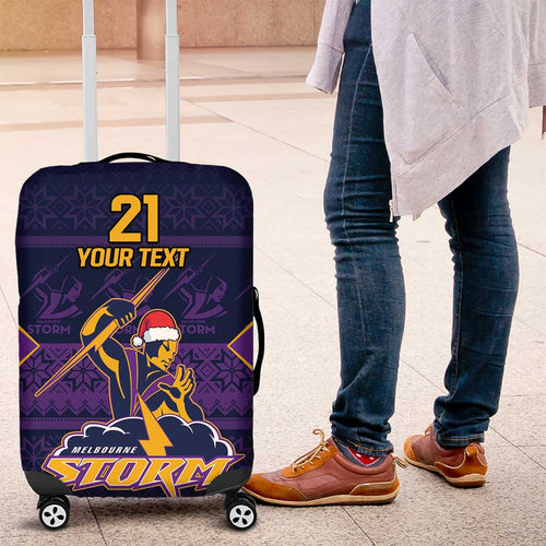 NRL Storm Christmas Custom Luggage Cover Minimalism Style