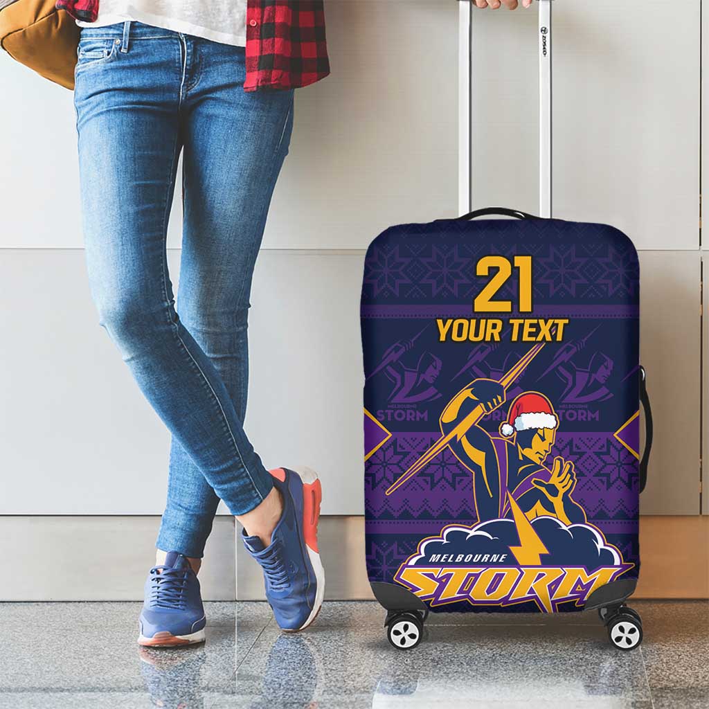 NRL Storm Christmas Custom Luggage Cover Minimalism Style