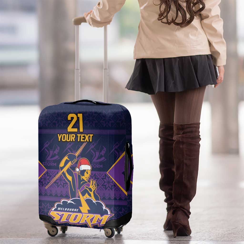 NRL Storm Christmas Custom Luggage Cover Minimalism Style