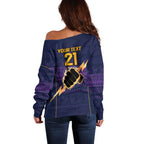 NRL Storm Christmas Custom Off Shoulder Sweater Minimalism Style