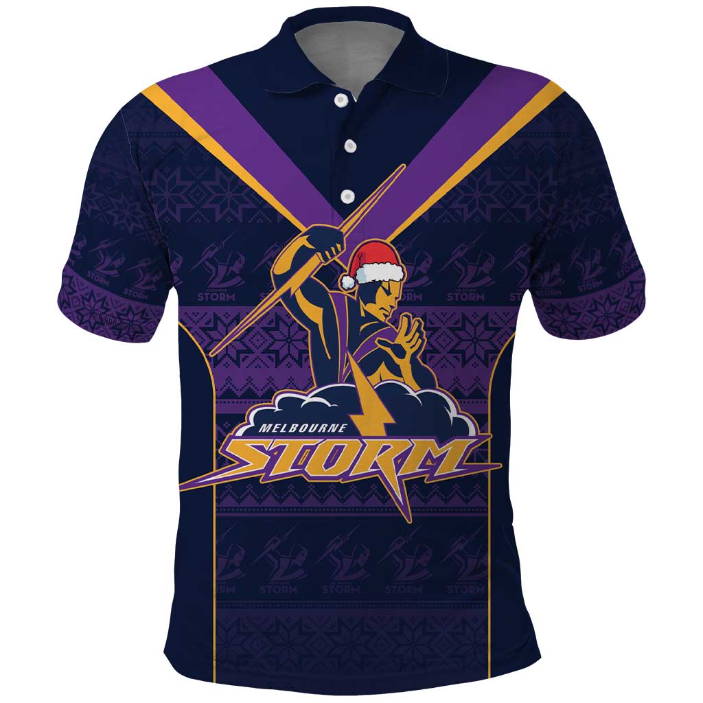 NRL Storm Christmas Custom Polo Shirt Minimalism Style