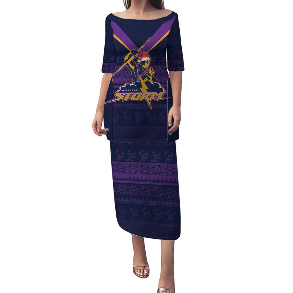NRL Storm Christmas Custom Puletasi Minimalism Style