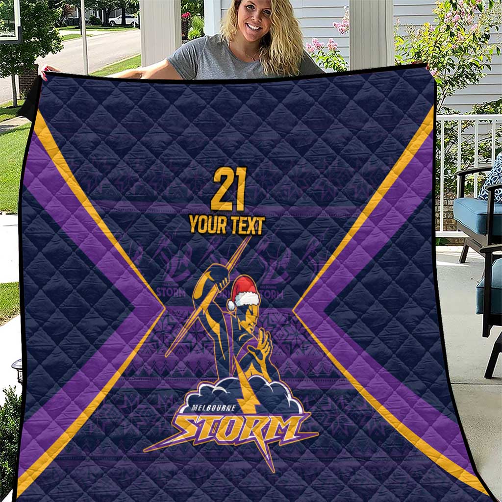 NRL Storm Christmas Custom Quilt Minimalism Style