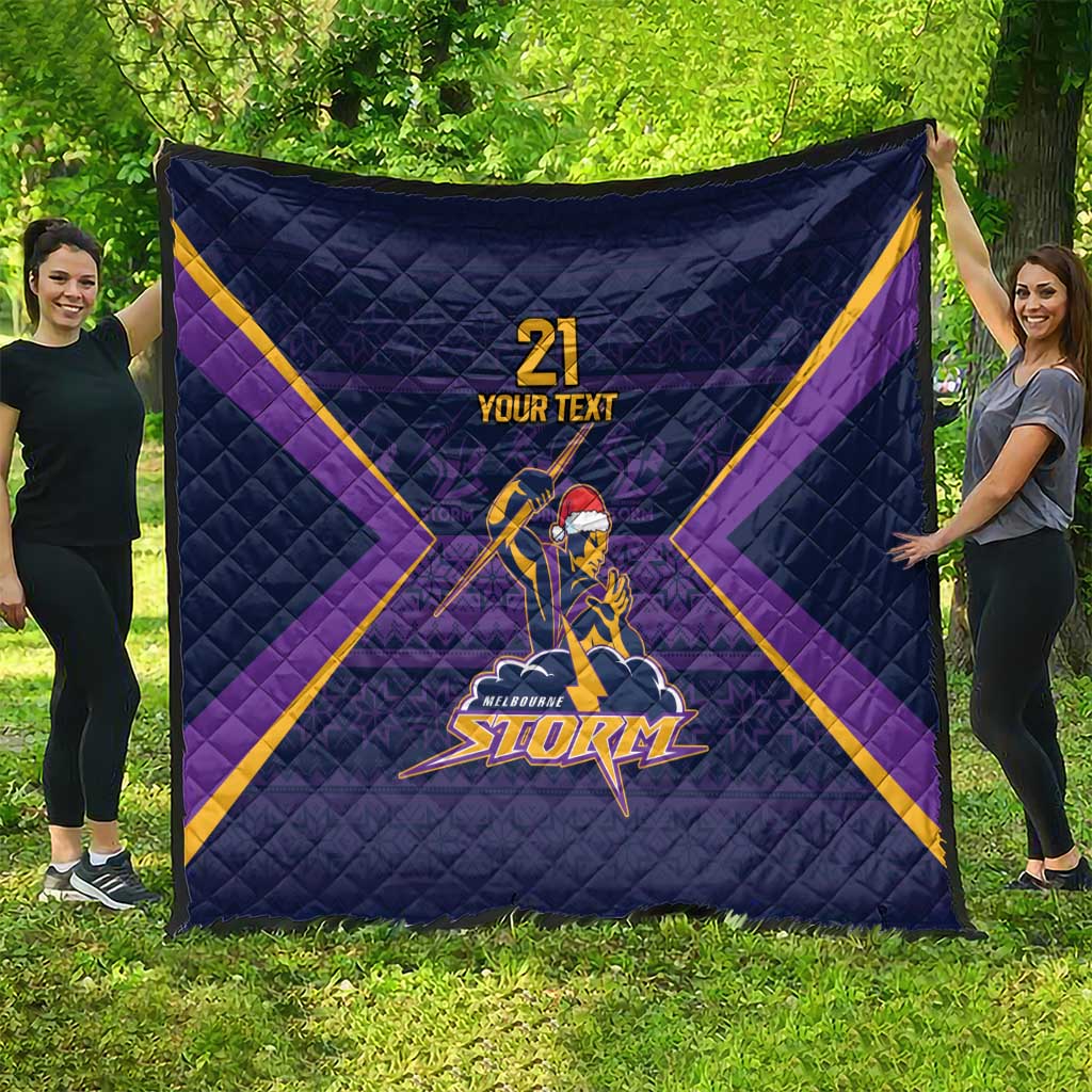 NRL Storm Christmas Custom Quilt Minimalism Style